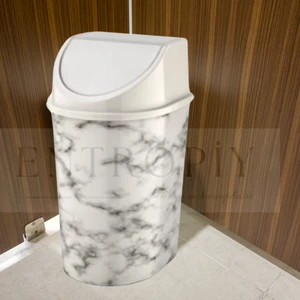 Mermer Desenli 3 Lt , 5  Lt, 10 Lt Plastik Mutfak Çöp Kovası – Siyah Beyaz | Tezgah Altı, Dolap Içi, Pedalsız, Şık ve Dayanıklı Cop Kovasi | Mutfak, Banyo, Ofis Kullanımına Uygun