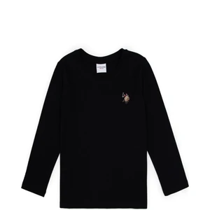 U.S. Polo Assn. Kız Çocuk Siyah Bisiklet Yaka Basic Sweatshirt 50317915-VR046