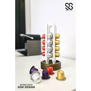 Gisk Design Nespresso Kahve Kapsül Standı | Mutfak Kahve Köşesi Organizer Dekor