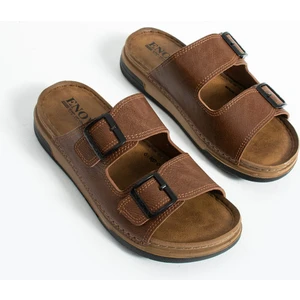 Erkek Deri(Suni) Ortopedik Çift Monta Taban Ayarlı Dikişli Şık Ev Dışarı Terliği