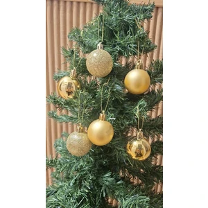 Yılbaşı Ağacı Süsü 4 cm Cici Gold Küre Top Süs Parlak Yılbaşı Süsleri Gold Küre Süs