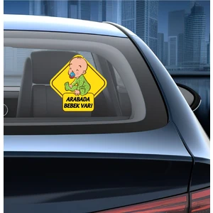 Sticker Dizayn Arabada Bebek Var Araba Sticker 00170