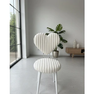 Masal Home White Kalp Makyaj Sandalyesi