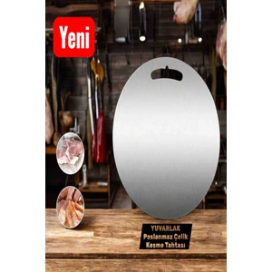 Paslanmaz Çelik Yuvarlak Kesme Tahtası, Hijyenik Yüzey, Şık Tasarım