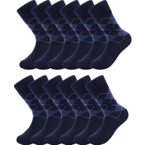 Hrnzafer Tekstil 12’li Erkek Pamuklu Ekose Uzun Çorap – Ter ve Koku Önleyici
