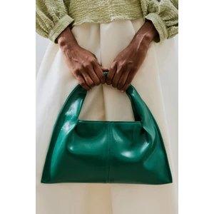 Parlak Deri El Çantası Petrol