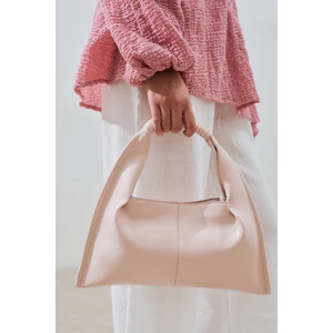 Parlak Deri El Çantası Pembe