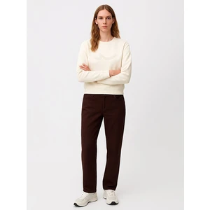 Sıgn Baskılı Bisiklet Yaka Uzun Kollu Bej Sweatshırt