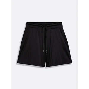 Beli Lastikli Kısa Siyah Şort