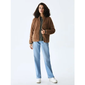 Fermuarlı Polar Kahve Rengi Hırka