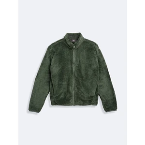 Fermuarlı Polar Yeşil Hırka