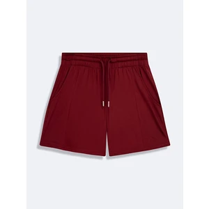 Beli Lastikli Kısa Kırmızı Şort