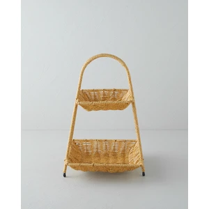 English Home Wicker Plastik Rattan Katlı Servis 26X22X36 cm Açık Kahverengi