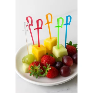 Sinis Group Tek Kullanımlık Renkli Plastik Cips Çatalı Kürdanı Kılıç 50 adet/paket, 7 cm