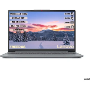 Ideapad Slim 3 Amd Ryzen 5-5625U 8gb 512GB SSD 15.6" Fhd Freedos Dizüstü Bilgisayar 82XM00PVTX