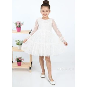 Çocuk Yolu Kids Çocuk Yolu Puantiyeli Tüllü Kız Çocuk Elbisesi Özel Günler İçin Şık Tasarım