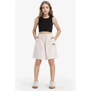 Kız Çocuk Beli Lastikli Basic Düz Şort B0847A825HS