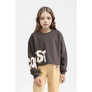 Kız Çocuk Bisiklet Yaka Baskılı Sweatshirt D2882A824WN