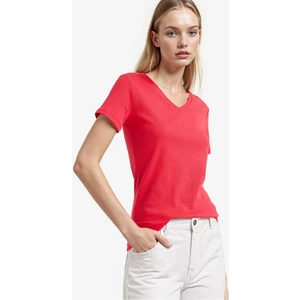 Slim Fit Dar Kesim V Yaka Basic Düz Ribana Kısa Kollu Tişört I1080AZ25AU