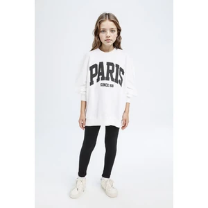 Kız Çocuk 2'li Takım Baskılı Sweatshirt Uzun Tayt D6453A8NS