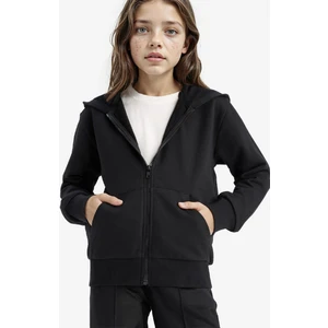 Kız Çocuk Basic Düz Kapüşonlu Okul Fermuarlı Sweatshirt C8110A825AU