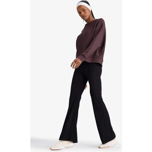 Flare Fit Toparlayıcı Yüksek Bel İspanyol Paça Standart Boy Ribana Sporcu Pantolon F5040AX25WN