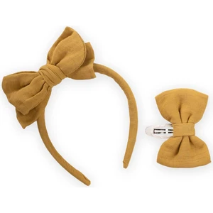 Taçlı Toka Seti Hardal Sarı