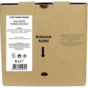 Eyüp Sabri Tuncer Paris Gecesi Kolonyası 5lt Bag IN Box Endüstriyel