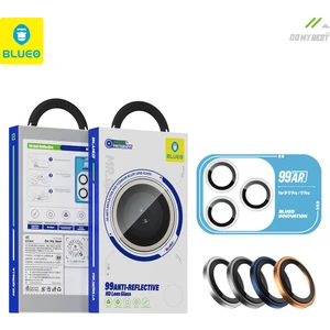 99AR iPhone 17 Pro Uyumlu Mavi Blue %99 Işık Yansıma Engelleyici Profesyonel Kamera Lens Koruyucu