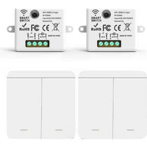 2pcs Kablosuz Işık Duvar Anahtarı Rf 433MHZ Röle Alıcı 2x 2gang Panel Anahtarı LED Lamba Için LED Uzaktan Kumanda (Yurt Dışından)
