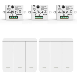 3pcs Kablosuz Işık Duvar Anahtarı Rf 433MHZ Röle Alıcı 2x 3gang Panel Anahtarı LED Lamba Için LED Uzaktan Kumanda (Yurt Dışından)