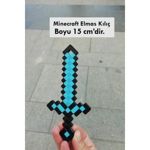 Bursa3dfilament Minecraft Çocuk Oyuncak 2'li Set 15 cm/ Elmas Kazma-Kılıç Seti