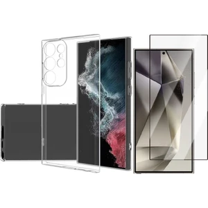 Samsung Galaxy S25 Ultra Kılıf Zore Süper Silikon Kapak + Cam Ekran Koruyucu