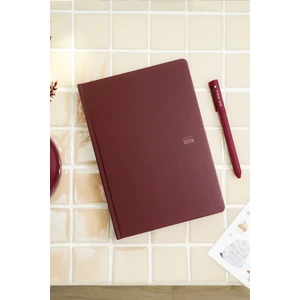 Matt Notebook Youna 2026 Yılı A5 Ajanda 15X21 cm - 12 Aylık - Dikey Tasarım - Bordo