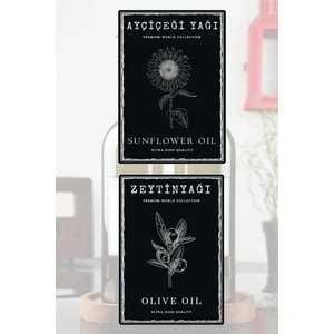 EA Home Concept Zeytinyağı ve Ayçiçek Yağı Etiketi 2 Adet Yağdanlık Etiketi 7X10 cm Seçenekli