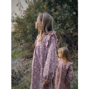 Elbise 8-12 Yaş Pudra Pembe