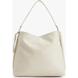 Metal Aksesuarlı Saplı Suni Deri Büyük Tote Çanta