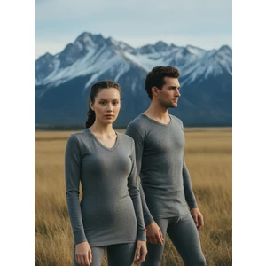 Unisex Termal Tişört 2. Seviye 1257 - Gri Melanj