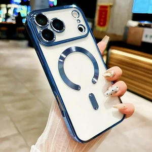 iPhone 17 Pro Max Kılıf Kamera Lens Korumalı Magsafe Şarj Kilifi Şeffaf Renkli Yumuşak Kapak