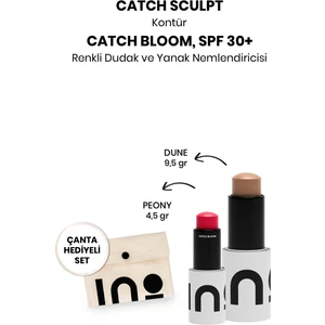 INO Beauty Catch Sculpt Multi Use Contour Stick Dune + Catch Bloom Pocket Lip Cheek Stick Peony + Ino Makyaj Çantası