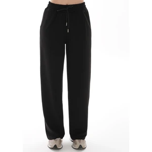 Triya Wear Studio Beli Lastikli Siyah Kadın Eşofman Altı