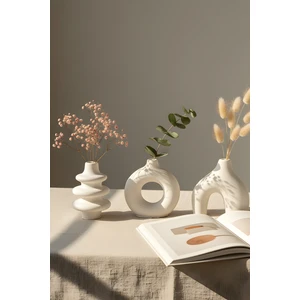 Zuri Design Modern Bohem Beton Vazo 3’lü Set – Dekoratif Minimal Set