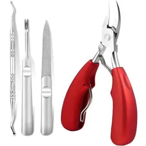 Pazlanmaz Çelik 4 Parça Tırnak Eti Makası Törpü Manikür Et Pensi Seti CIN648KR