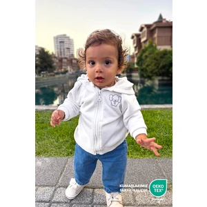 Bebek/çocuk Nakış Detaylı Fermuarlı Sweatshirt