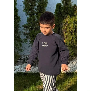 Nakışlı Sweatshirt 1-7 Yaş Antrasit