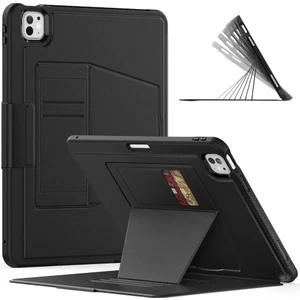 Apple iPad Pro 11 M5 (2025) Kartlıklı Multifonksiyonel Manyetik Standlı Kalemlikli Zırhlı Smart Kılıf