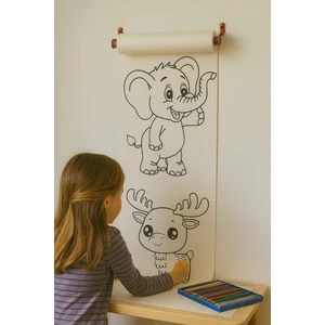 Haydi Dekor Dikey Hayvanlar Boyama Rulosu | 4 Metrelik Duvara Asılabilir Çocuk Aktivite Kağıdı | Eğitici ve Eğlenceli Boyama Kağıdı