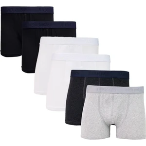 Erkek 6'lı Pamuklu Likralı Esnek Kumaş Boxer