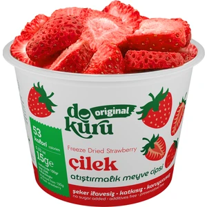 Original Çilek Atıştırmalık Meyve Cipsi - Dondurularak Kurutulmuş Çilek - Freeze Dried Çilek