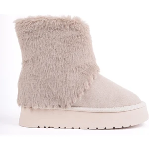 Cozy Kürklü Kalın Taban Çocuk Kışlık Mini Bot